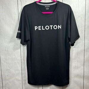 Peloton Mens Century Club 100 Short Sleeve T Shirt Black White Athletic Gym